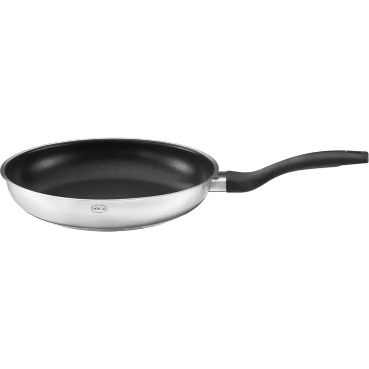 RÖSLE Basic Line Bratpfanne Ø 24 cm, Universalpfanne mit Antihaftversiegelung ProPlex, Edelstahl 18/10, induktions- und spülmaschinengeeignet