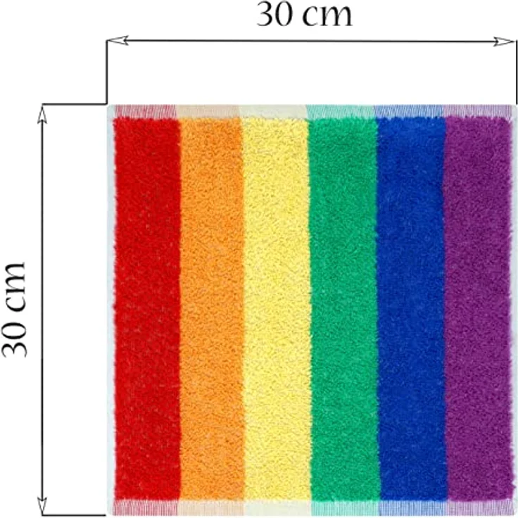Lashuma Seiftuch Regenbogen, (Set, 4-St), gestreifte Waschlappen 30x30 cm bunt – Bild 7