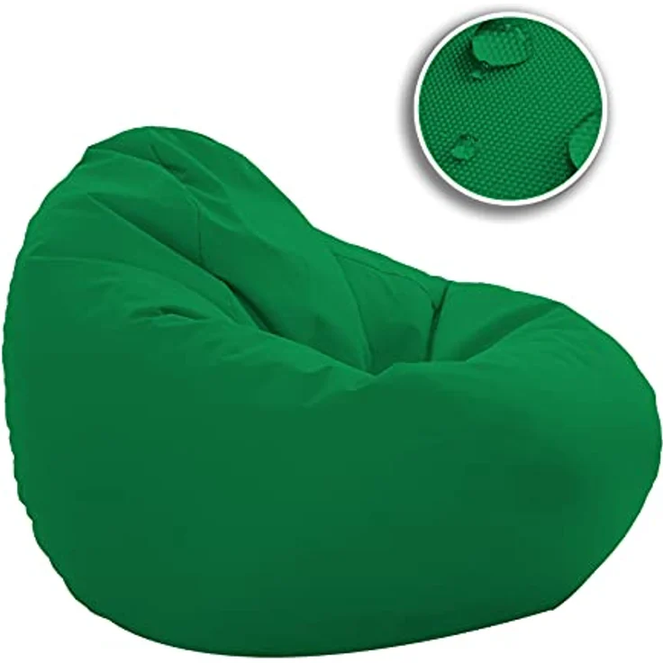 HomeIdeal - Sitzsack XXL Bodenkissen für Erwachsene & Kinder - Geeignet für Gaming oder Entspannen - Indoor wie Outdoor da er Wasserfest ist - mit EPS Perlen, Farbe:Grün, Größe:XXXL – Bild 10