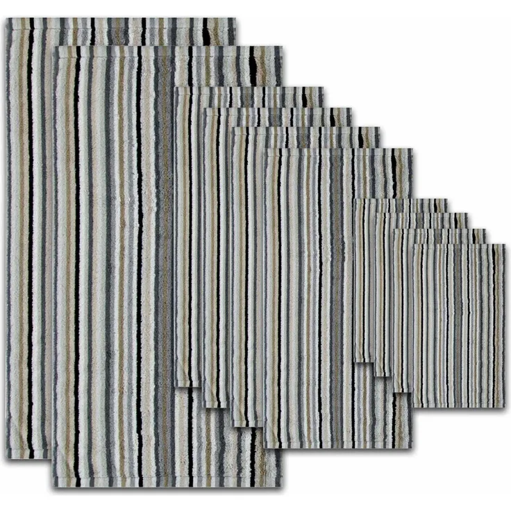 CAWÖ Handtuch Set, 10-tlg. - C Life Style Stripes, 2x Duschtuch, 4x Handtuch, 4x Gästetuch Beige Set