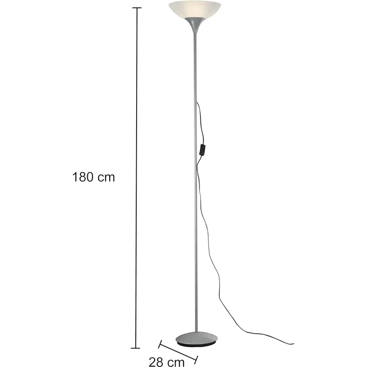 Reality Leuchten R4302-87 Fluter, 1x E27, titanfarben, Schirm in weiß – Bild 8