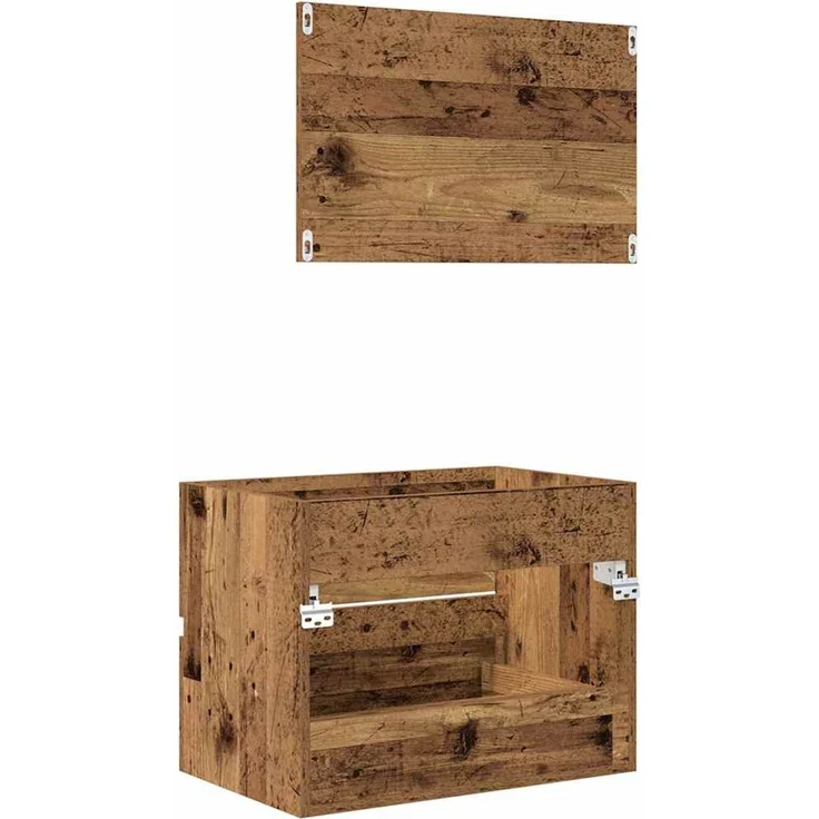vidaXL Badezimmermöbel-Set 2 pcs Altholz Sperrholz und Metall 875432 – Bild 10