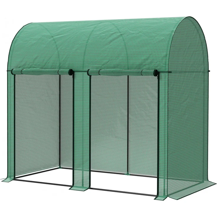 Wohnora-2 m² großes Gewächshaus für Tomaten, 2 aufrollbare Türen mit Reißverschluss, Stahl, hochdichtes PE, UV-beständig, 2 x 1 x 1,78 m, grün,H 1780cm x T 1020cm x B 1000cm – Bild 3