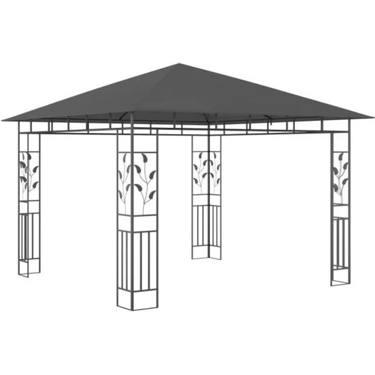 vidaXL Pavillon mit Moskitonetz & LED-Lichterkette 3x3x2,73m Anthrazit 3070316 – Bild 10
