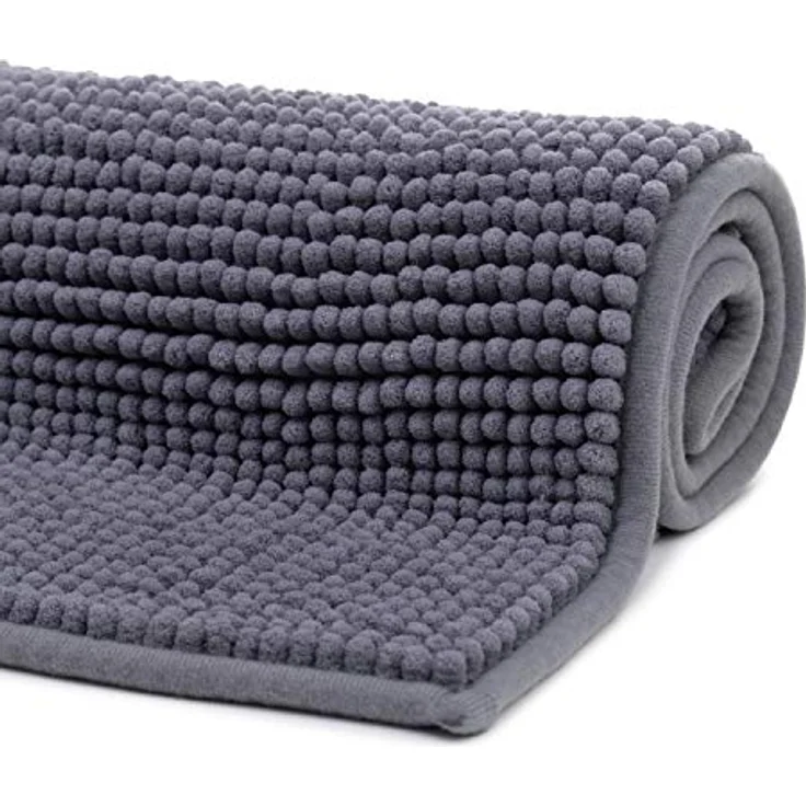 Gözze Anti-Rutsch-Badematte, Superweich, 100% Mikrofaser, 60 x 100 cm, Grau – Bild 4