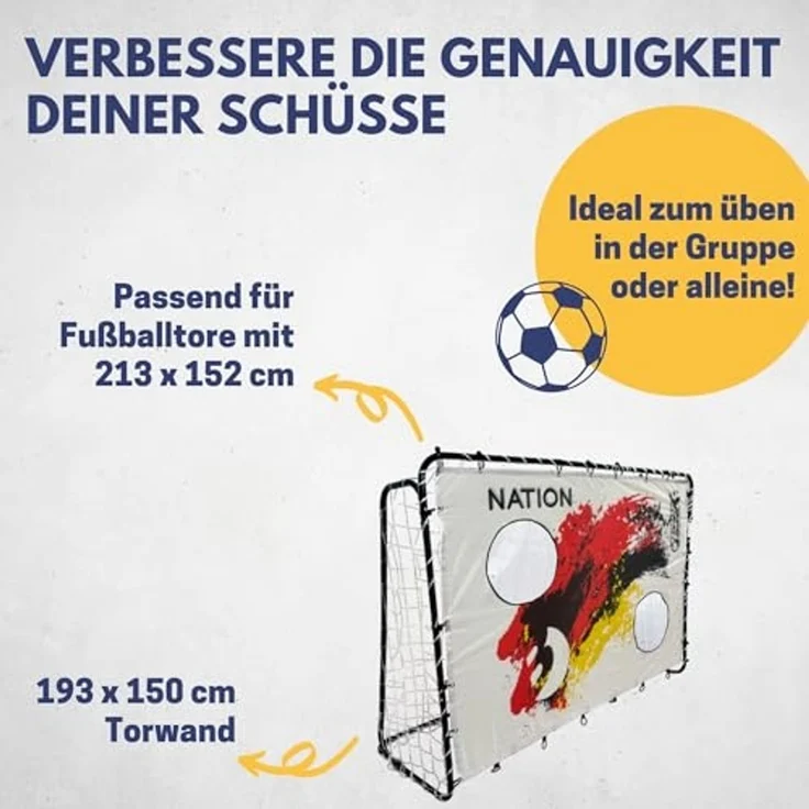 Best Sporting Fußballtor 11066 Torwand "Nation D" mit 2 Schusslöchern 193 x 150 – Bild 3