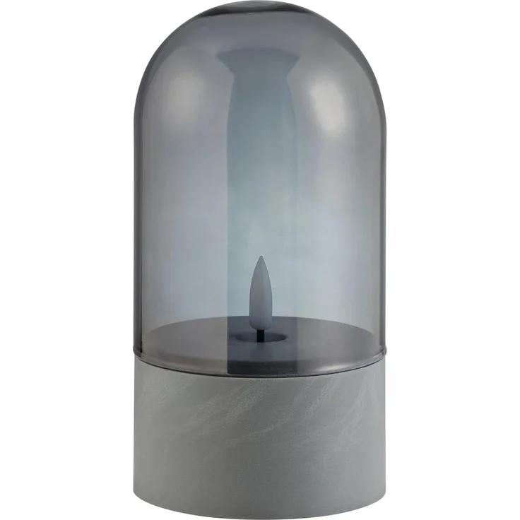 Brilliant LED Tischleuchte Illusion, LED fest integriert, LED-Kerzen Tischleuchten 2er-Set, 16x8 cm, Rauchglas, 2500 K, grau – Bild 4