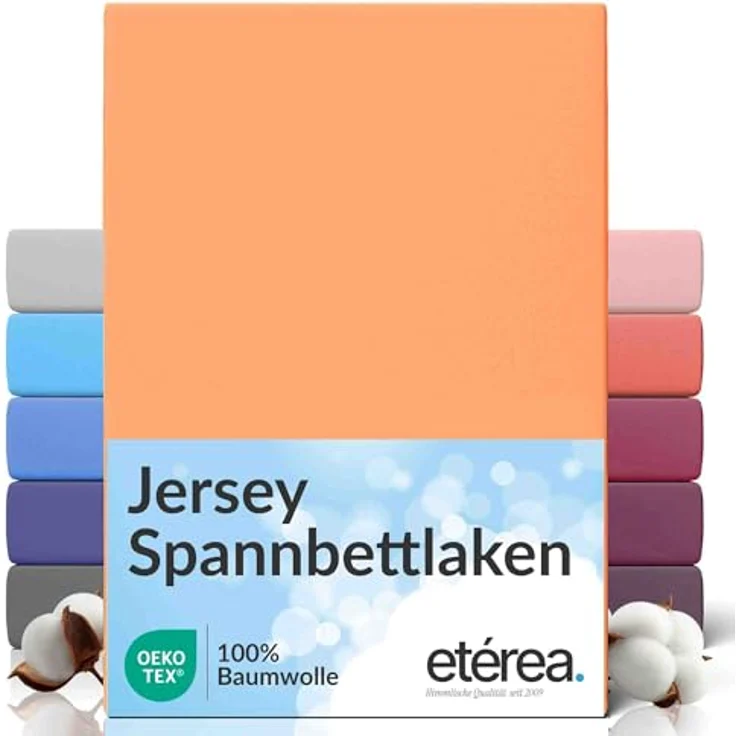 etérea Comfort Jersey Spannbettlaken Pfirsich 90x200 cm - 100x200 cm – Bild 2