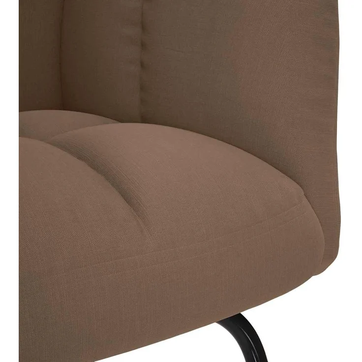 vidaXL Schaukelstuhl mit Fußhocker Braun Stoff 4016804 – Bild 8