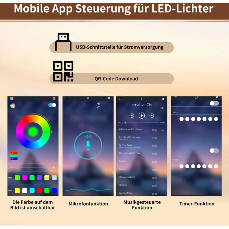 Seitenboard / Aufbewahrungsschrank / Multifunktions-Küchenschrank / Buffetschrank, 120x40x188cm, Landhausstil, 4 Türen, mit LED-Lichtleiste, 6 Schubladen & 3 Türen, Weiß mit Holzoptik – Bild 6