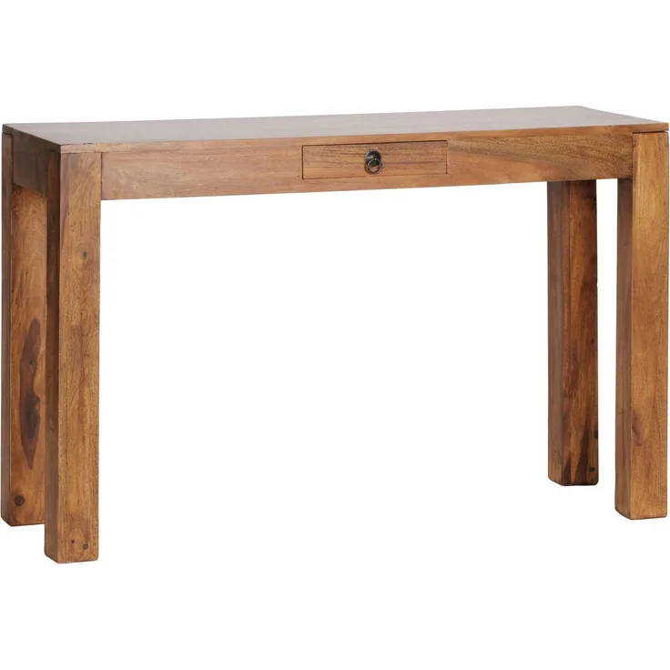 Wohnling Konsolentisch mit 1 Schublade, Sheesham Massivholz, 120x40 cm