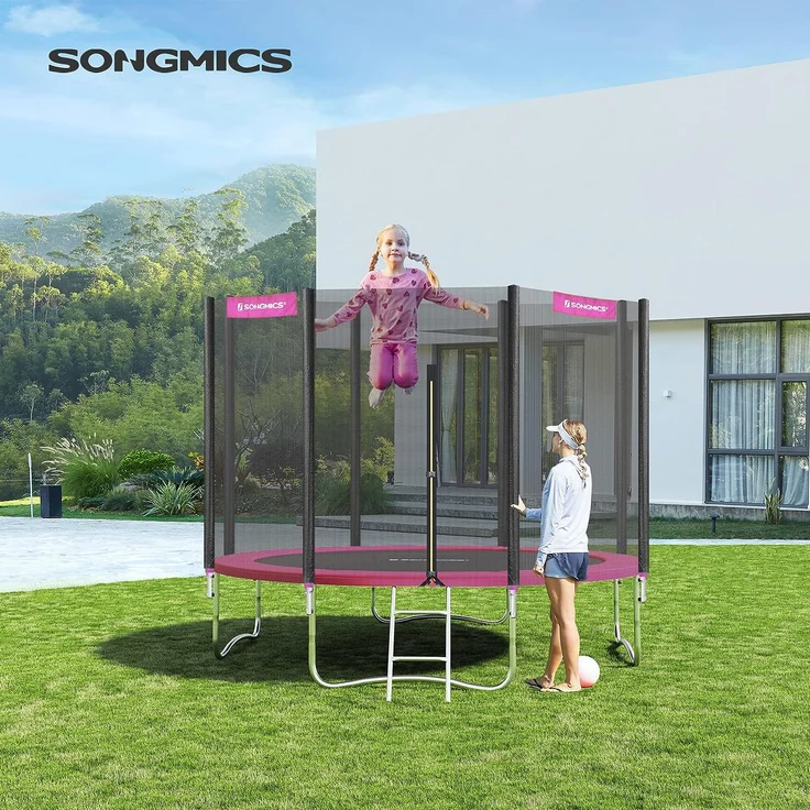 SONGMICS Trampolin Randabdeckung, 100% UV-beständig, Reißfest, PVC, Pink, 244,0 cm – Bild 2