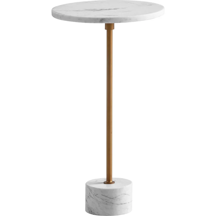 FINEBUY Beistelltisch FB107536 Anstelltisch Echter Marmor Ø 30 cm Wohnzimmertisch Rund (Echter Marmor Metall 30x30x55,5 Anstelltisch, rund), Abstelltisch Weiß Gold Marmortisch Wohnzimmertisch – Bild 6