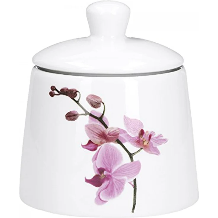 van Well Milch- und Zuckerset Kaffeeergänzungsset Milchkännchen & Zuckerdose Kyoto Orchidee, Porzellan – Bild 3