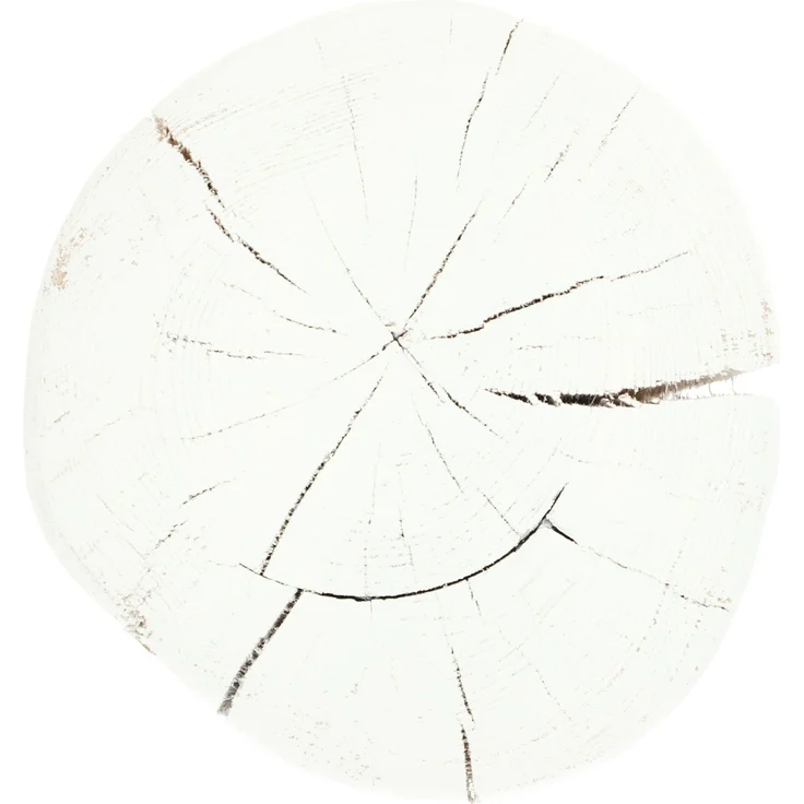 Beistelltisch Block rund, Kernesche massiv, Weiß, 29 x 29 x 46 cm – Bild 4