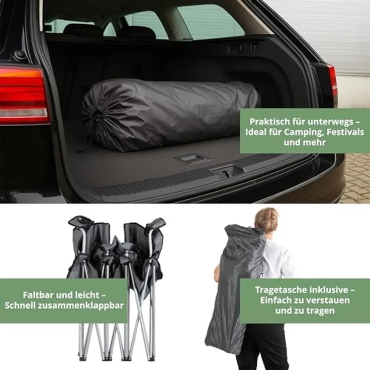 Stagecaptain Campingstuhl CS-1485 Doppelsitzer Camping Klappstuhl faltbar, Faltstuhl mit integrierter Kühltasche – Bild 5