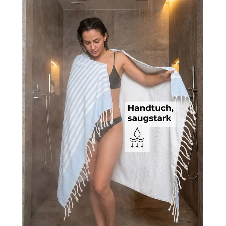 furora HOLIDAY Badetuch Saunahandtuch 100x200 cm Frottier - Badetuch XXL Strandhandtuch Groß, Frottee und Badetuch zugleich aus 100% Baumwolle in brillanten Farben – Bild 2
