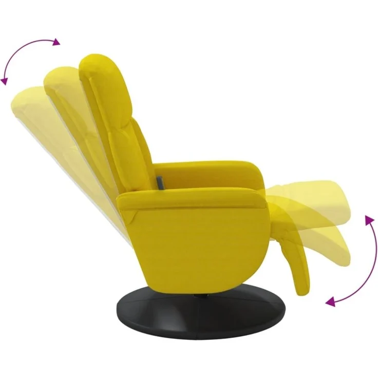 vidaXL Massagesessel mit Fußteil Gelb Samt 356698 – Bild 4