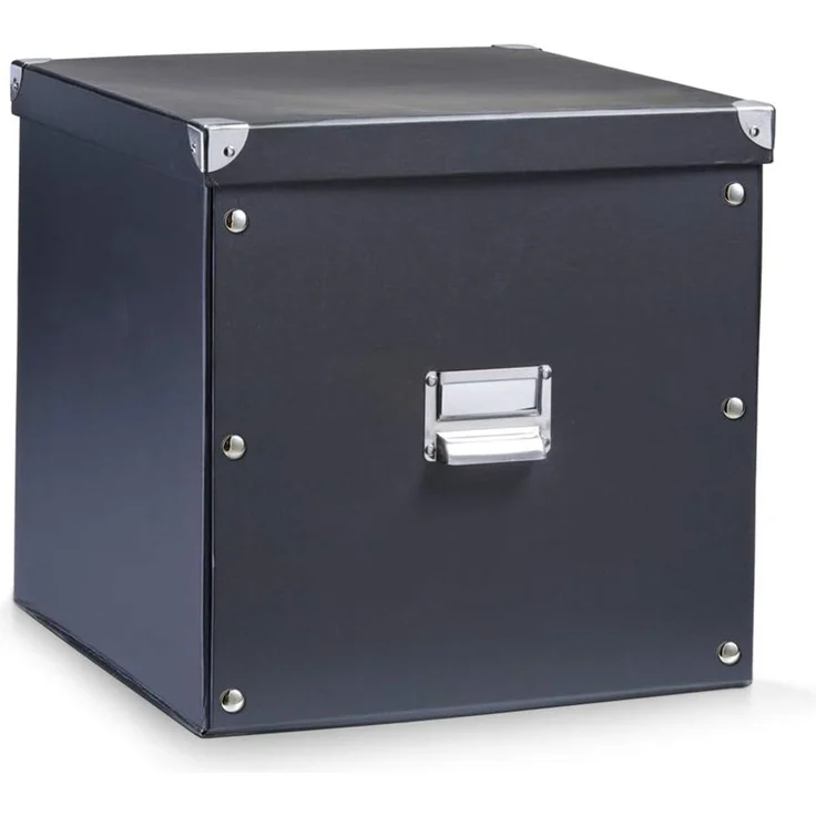 Zeller Present Aufbewahrungsbox Aufbewahrungsbox, Pappe, schwarz, 33,5 x 33 x 32 cm – Bild 3