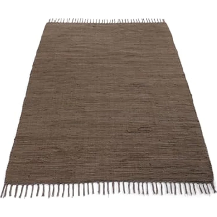 carpetfine Teppich Kelim Chindi uni, auch als Läufer, rechteckig, Höhe: 5 mm, Wendeteppich, reine Baumwolle, handgewebt, Uni-Farben, mit Fransen – Bild 4