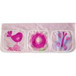 Stofftasche Betttasche mit 3 Fächer, Stoff Rosa, 30x80 cm