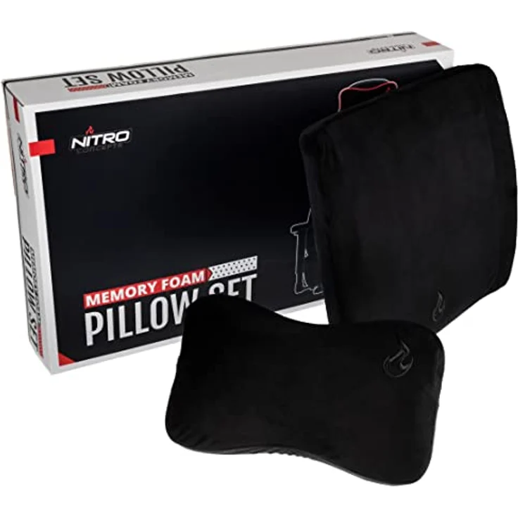 Nitro Concepts NC-PST-MF-001, Kompatibles Kissen-Set aus Memory-Schaum, Schwarz/Schwarz – Bild 1