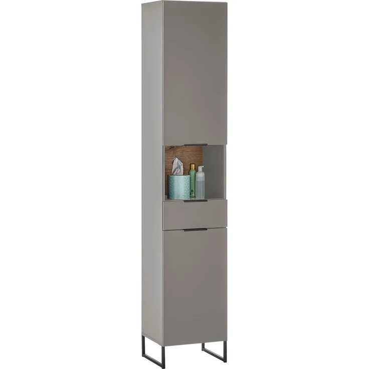 Badezimmer-Set >Denver< (3-tlg.) in grau matt / Evoke Eiche Dekor - 140x195x35 (BxHxT) – Bild 5