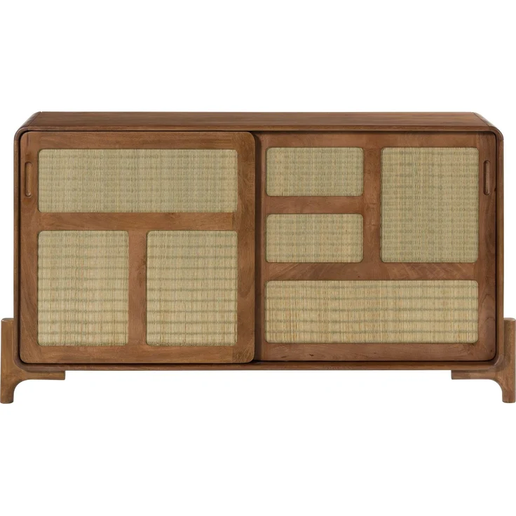 Sideboard Mango/Seegras 150 x 40 x 80 hellbraun lackiert MIZUMI #100 – Bild 8
