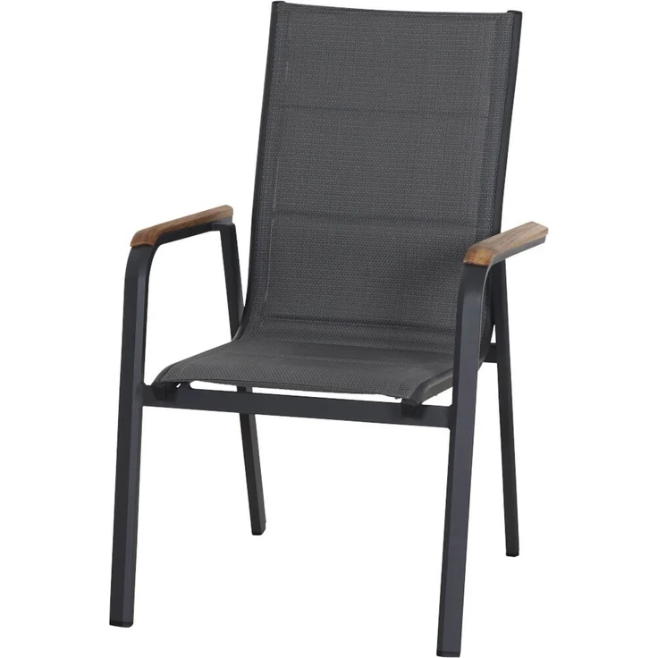 Siena Garden Tesoro Stapelsessel - Teak & Aluminiumgestell, matt anthrazit (N40078) – Bild 1