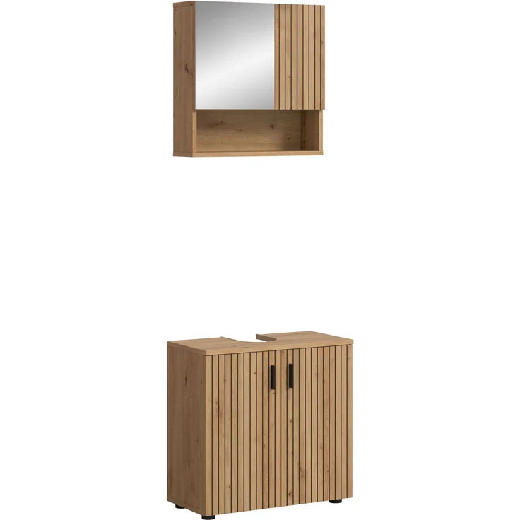 Badkombination B/H/T: 60x180x30 cm in Artisan Oak Nachbildung und -- – Bild 1