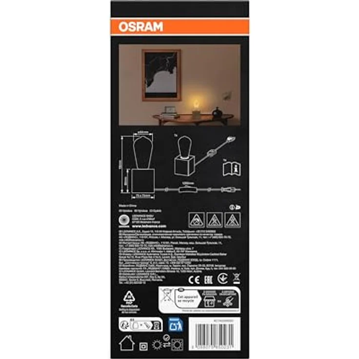 Osram Tischleuchte 1906 Edison E27 2,5W, 2400K, Holz braun, 220 lm, Vintage-Stil, austauschbar – Bild 4