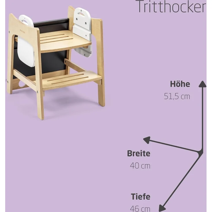 Maxi-Cosi 'Toucan' Lernturm mit integrierter Tafel, Holz natur, 91 x 46 x 43,4 cm – Bild 10