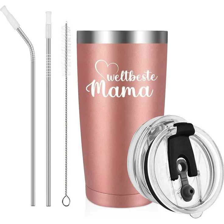 Livole Mama Geschenk - Beste Mama Tasse 600ml Edelstahl Thermobecher