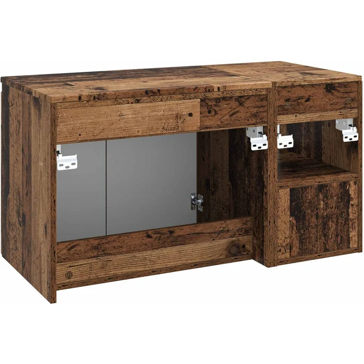 vidaXL Badezimmerschrank-Set 2 stk. Altholz 92,5 x 44,5 x 50 cm 3404122 – Bild 6