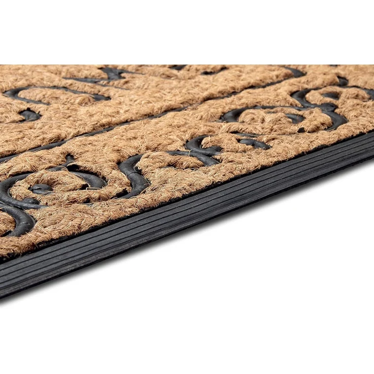 HANSE Home Fußmatte Mix Mats Gummi-Kokos Welcome Floral Border, Türmatte, rechteckig, Höhe: 15 mm, Kokos, Gummi, Schmutzfangmatte, Outdoor, Rutschfest, Innen, Kokosmatte – Bild 6