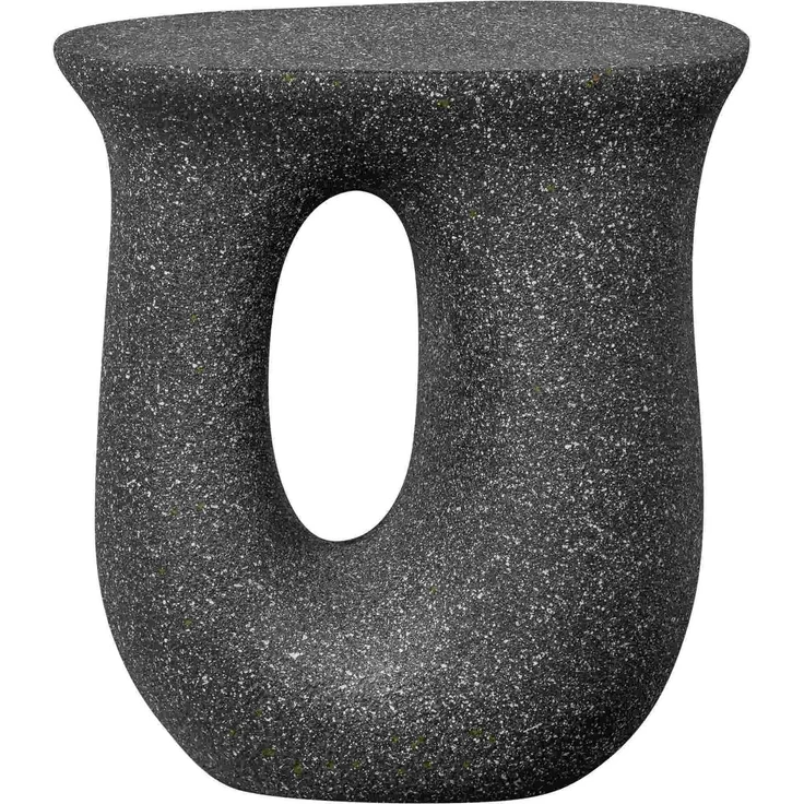 Beistelltisch Moson Magnesiumoxid, organisch geformt, modern, schwarz mit Tupfen, leicht und vielseitig – Bild 1