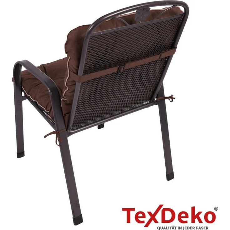 TexDeko Sitzauflage Ecolen Niedriglehner 50 x 50 x 50cm - gesteppte Gartenstuhl-Auflage, (1× Gartenstuhl-Auflage (100 × 50cm), UV-Beständig, Wasserabweisend mit Anti-Rutsch Boden – Bild 3