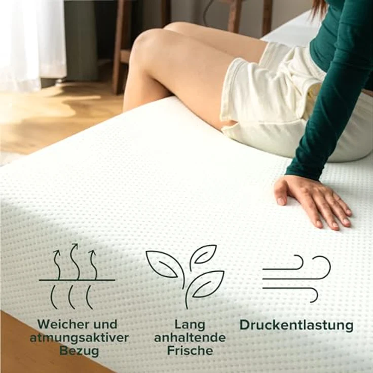 Zinus kühlende Gel Matratze 90x200 cm - 20cm hoch - 4 Zonen Kaltschaummatratze-Härtegrad H3 - Rollmatratze, Memory-Schaum für ergonomischen Schlaf - Oeko-TEX Zertifiziert - in Deutschland – Bild 8