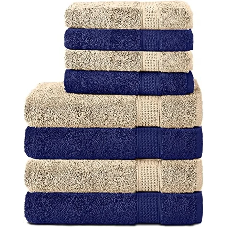 Komfortec Handtuch Set aus 100% Baumwolle, 4 Handtücher 50x100 cm und 4 Badetücher 70x140 cm, Frottee (Packung, 8-St), Duschtücher & Badehandtuch, Weich, Towel, Groß – Bild 1