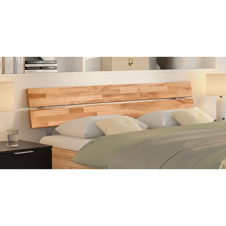 Hasena Bett Varela Kernbuche natur mit Metallfüßen 140x200 cm, Fußhöhe 20 cm – Bergamo – Bild 3