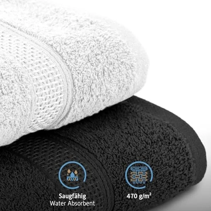 Komfortec Handtuch Set aus 100% Baumwolle, 4 Handtücher 50x100 cm und 4 Badetücher 70x140 cm, Frottee (Packung, 8-St), Duschtücher & Badehandtuch, Weich, Towel, Groß – Bild 3