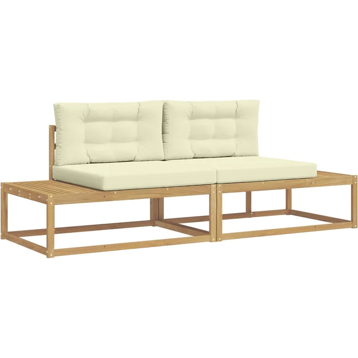 vidaXL Outdoor-Sofagarnitur 2-Sitzer Polyester Weiß 230,5 x 83 x 73 cm 3386989 – Bild 2