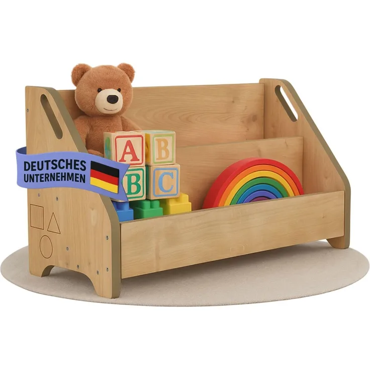 Mein-Regal Bücherbox DOOWY Bücherregal Aufbewahrungsbox MDF Eiche natur 60x24x33 cm