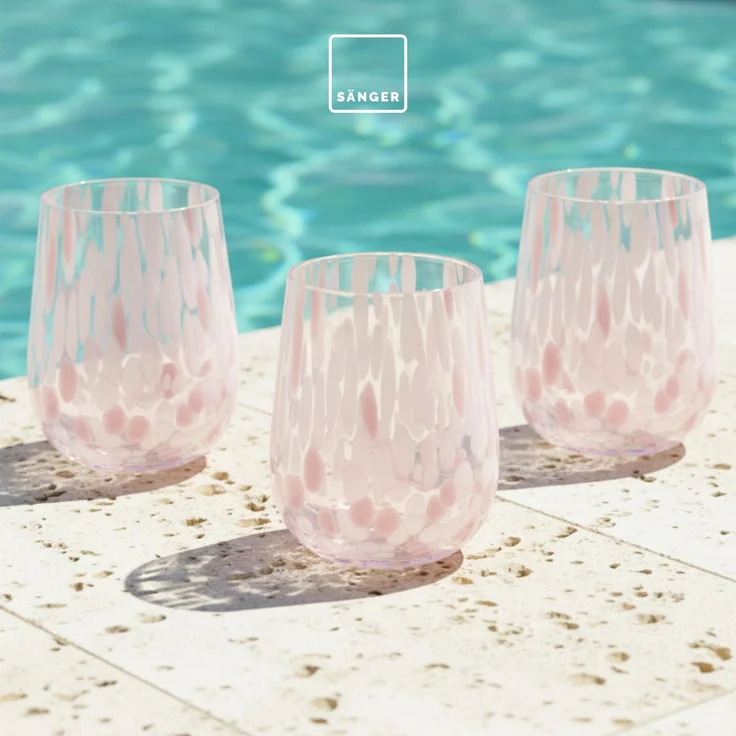 SÄNGER Trinkgläser Set Curacao 4 teilig - weiß/rosa – Bild 5