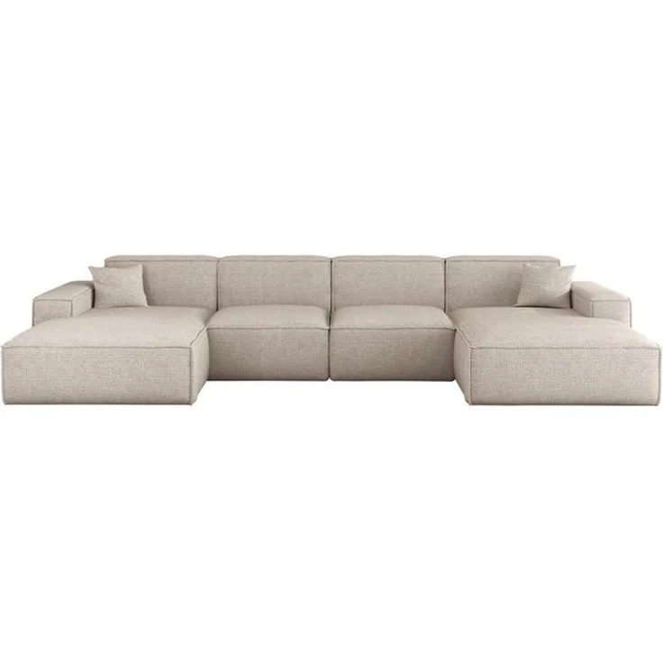 Wohnlandschaft Sofa U-Form CELES PREMIUM in Stoff Artico Creme – Bild 4