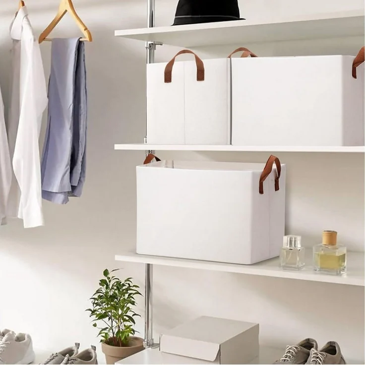 BlingBin Aufbewahrungskorb 3-Pack 26L, Schrank Organizer, Korb für Badezimmer Regal (3 Stück, 3 St, 42,9 x 29 x 25,4 cm), Organizer für Organisation, Regal, Kleidung, Zuhause, Büro – Bild 2