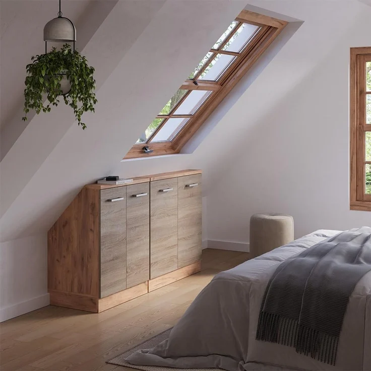 Dachschrägenschrank-Set Rion Sonoma/Goldkraft Eiche 2er Set Vicco – Bild 6