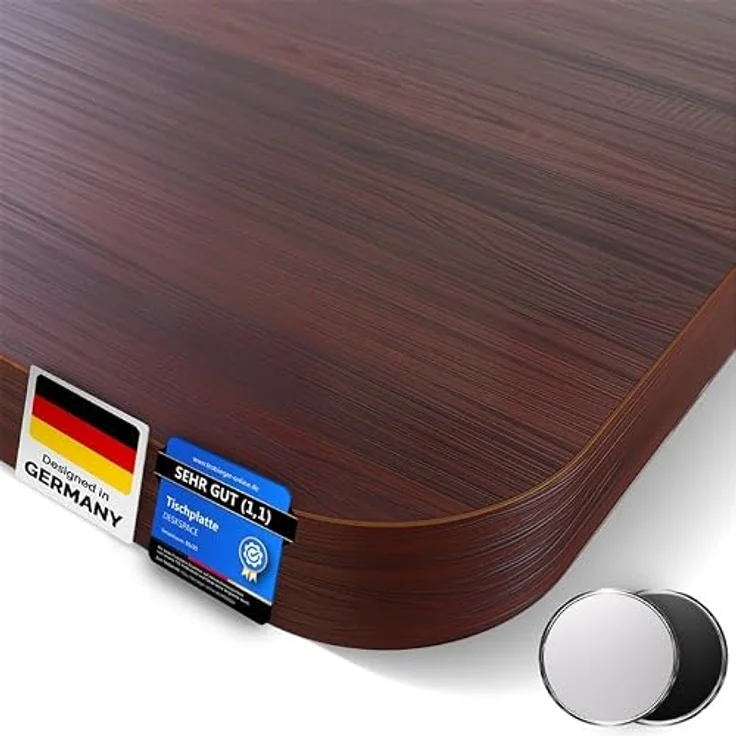 DESKSPACE Massive Tischplatte 25 mm, robuster und pflegeleichter Tisch mit melaminbeschichteter, wasserfester Oberfläche, montagefreundlich – Bild 1