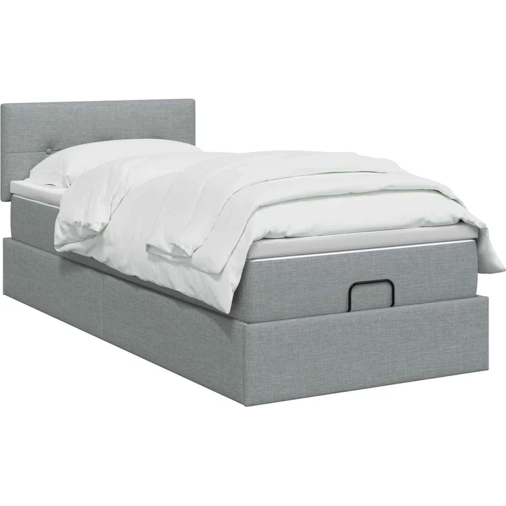 vidaXL Ottoman Bett mit Matratze Hellgrau 90 x 200 cm Stoff 3456295 – Bild 3