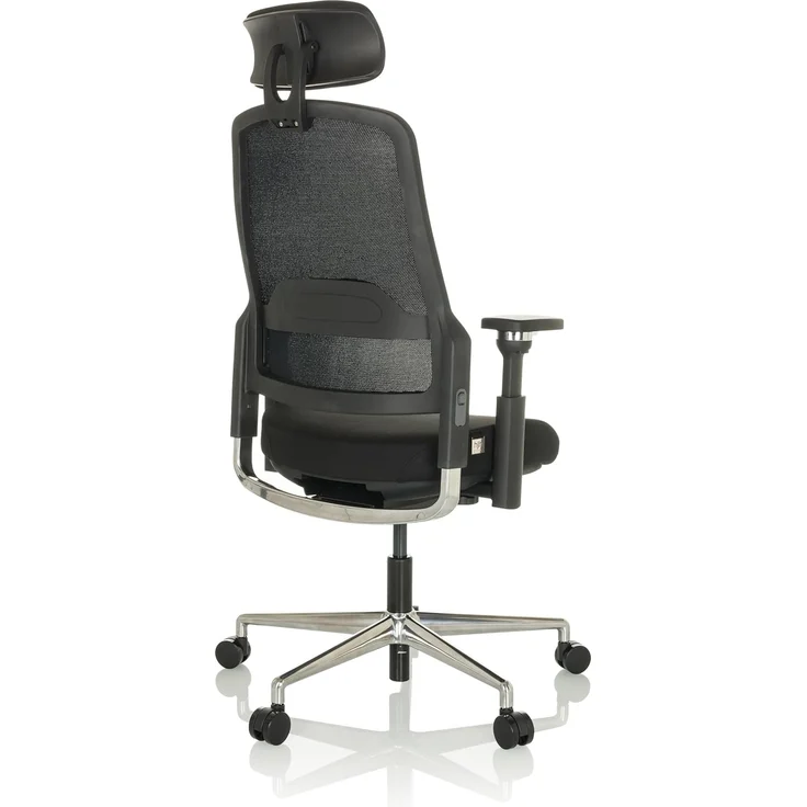 hjh OFFICE Profi Bürostuhl TERARO AX Ergonomischer Drehstuhl mit höhenverstellbarer Rückenlehne und Kopfstütze, Stoff/Netz Schwarz, 608995 – Bild 8